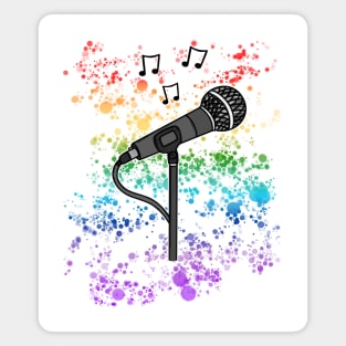 Microphone Singer Rainbow Colours Singing Teacher Vocalist Musician Magnet